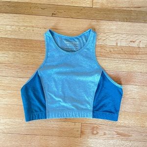 Outdoor Voices X Madewell sports bra, size XL, two tone blue